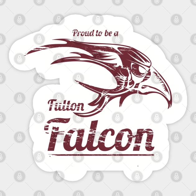 Fulton Falcons Maroon Sticker by Sandi Van Winkle_Illustration